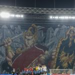 Tifo Gatot Kaca saat laga Indonesia vs China.