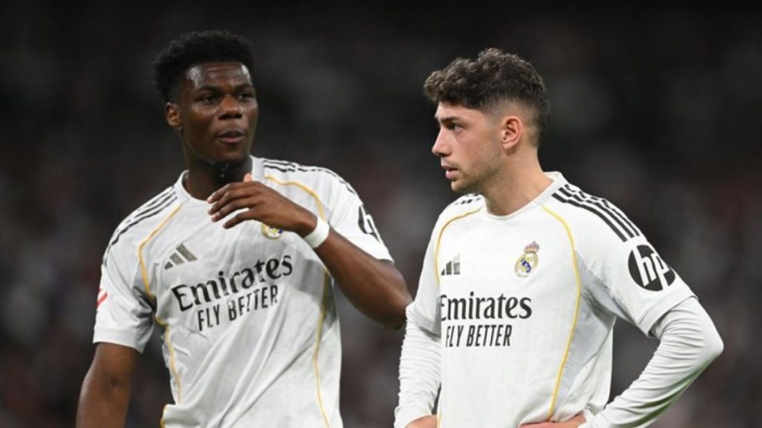 Federico Valverde (kanan) dan Aurelien Tchouameni (kiri).