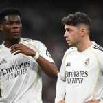 Federico Valverde (kanan) dan Aurelien Tchouameni (kiri).